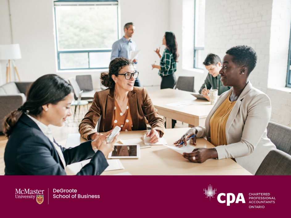 A researcher speaking with two accounting professionals.