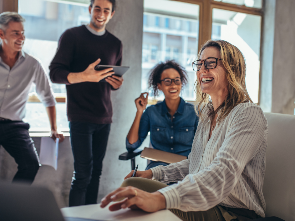 A diverse group of senior researchers collaborating.